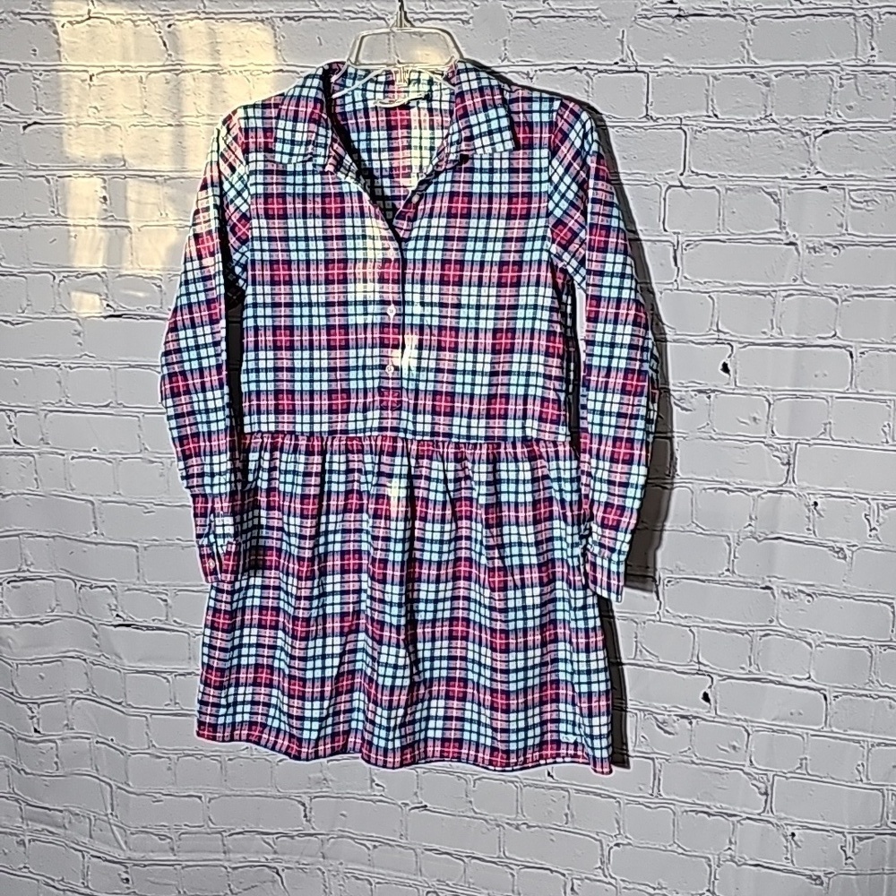 Vineyard Vines light flannel dress sz 14 pink blue K33